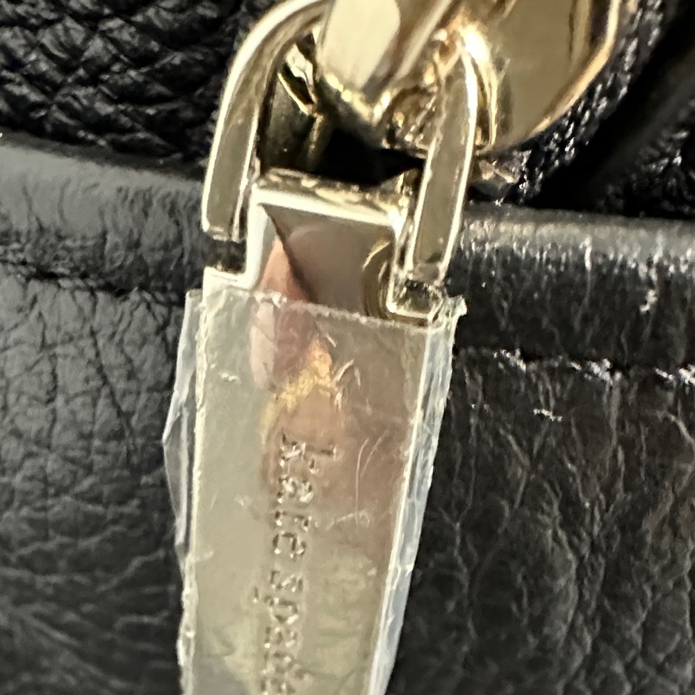 Kate Spade Black Pebbled Backpack NWOT.Fits IPad Plastic on Hardware 💯 Authentic - Picture 3 of 16